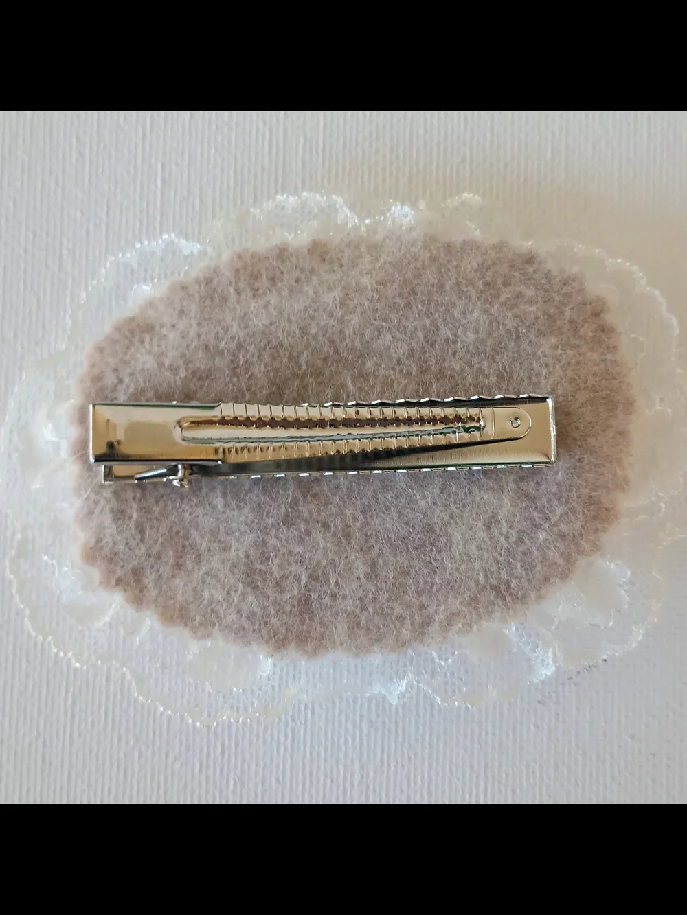 Orange Pearl & Lace Kids Hair Clip Set with Satin Bows